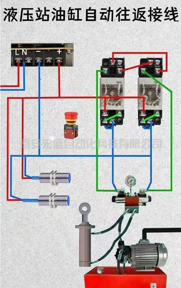 液壓站自動(dòng)往返接線(xiàn)